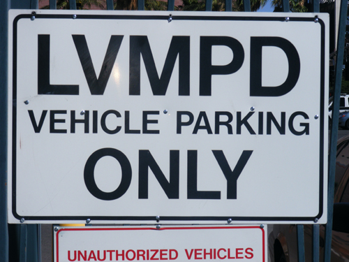 LVMPD Las Vegas Metropolitan Police Department Vehicle Parking Only Sign